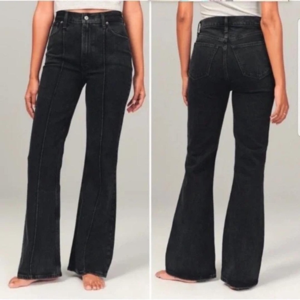 Abercrombie & Fitch Black Flare Jeans 28 SHORT